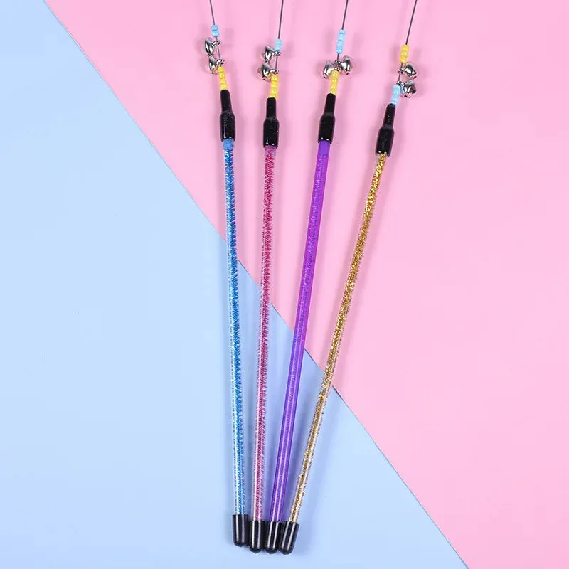 5 Cat Teaser Wand Set – Interactive Feather Toys with Bells