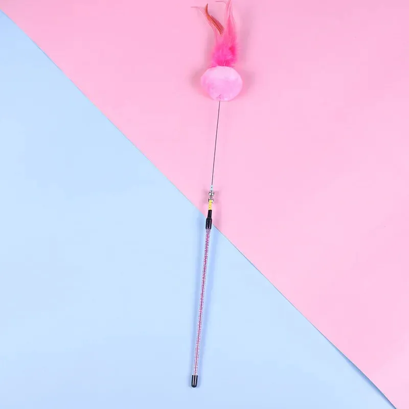 5 Cat Teaser Wand Set – Interactive Feather Toys with Bells