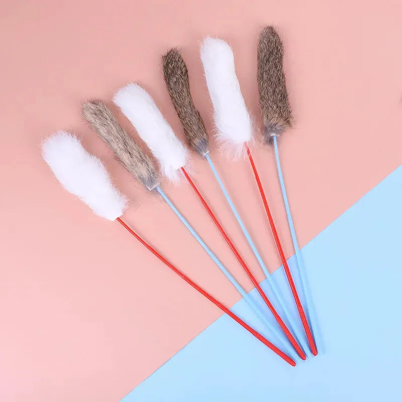 5 Cat Teaser Wand Set – Interactive Feather Toys with Bells