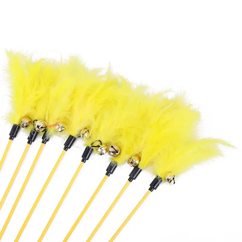 5 Cat Teaser Wand Set – Interactive Feather Toys with Bells