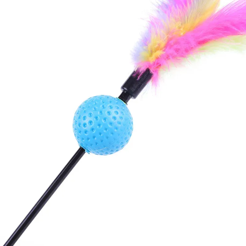 5 Cat Teaser Wand Set – Interactive Feather Toys with Bells