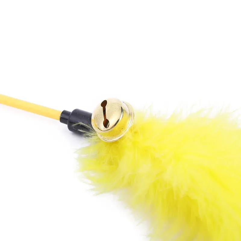 5 Cat Teaser Wand Set – Interactive Feather Toys with Bells