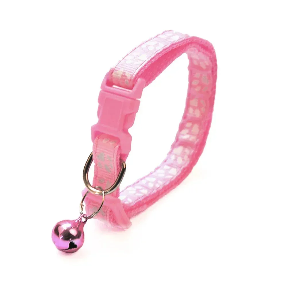 Adjustable Reflective Pet Collar with Bell for Puppies and Kittens