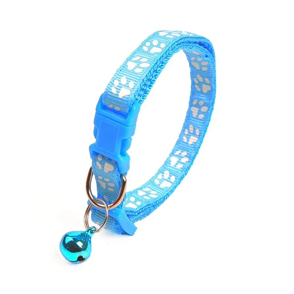 Adjustable Reflective Pet Collar with Bell for Puppies and Kittens