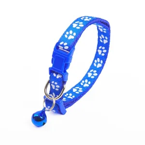 Adjustable Reflective Pet Collar with Bell for Puppies and Kittens