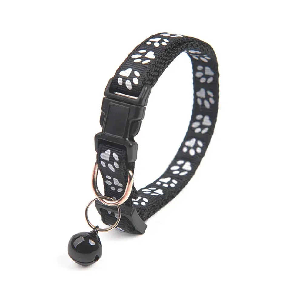Adjustable Reflective Pet Collar with Bell for Puppies and Kittens