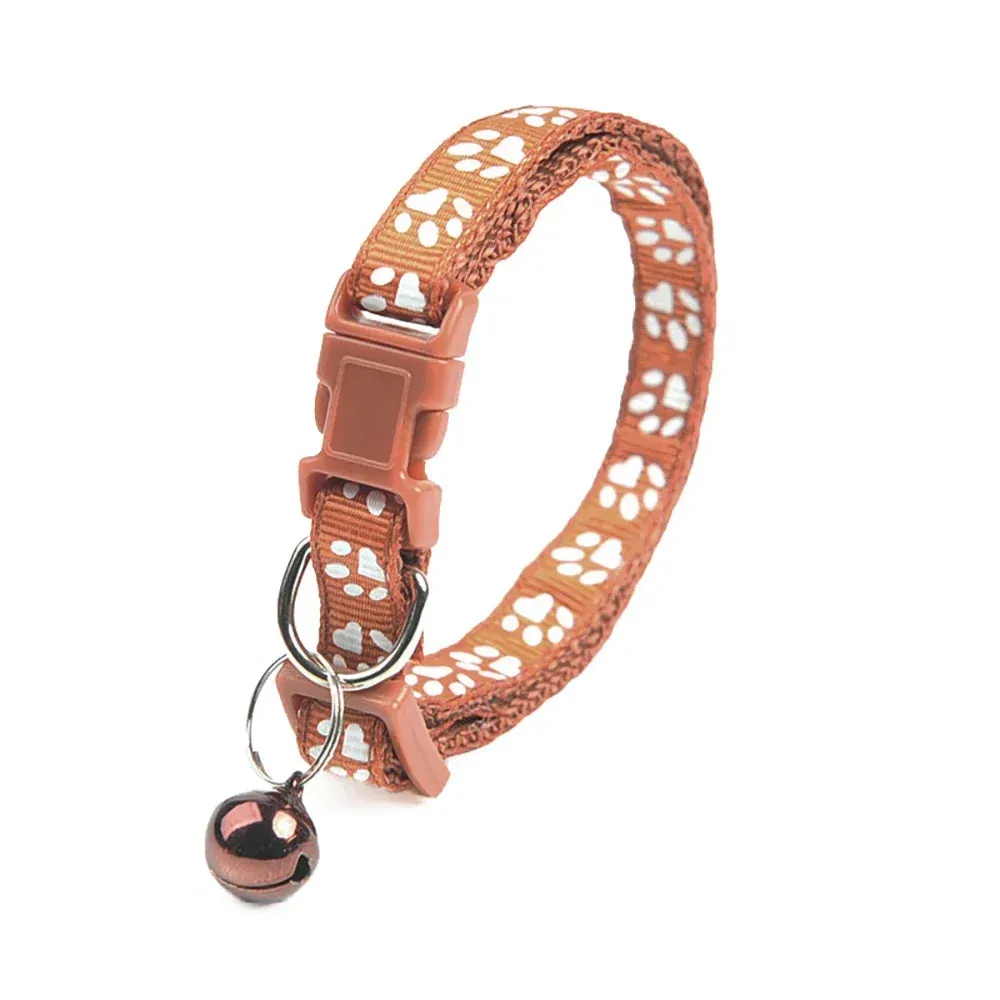 Adjustable Reflective Pet Collar with Bell for Puppies and Kittens