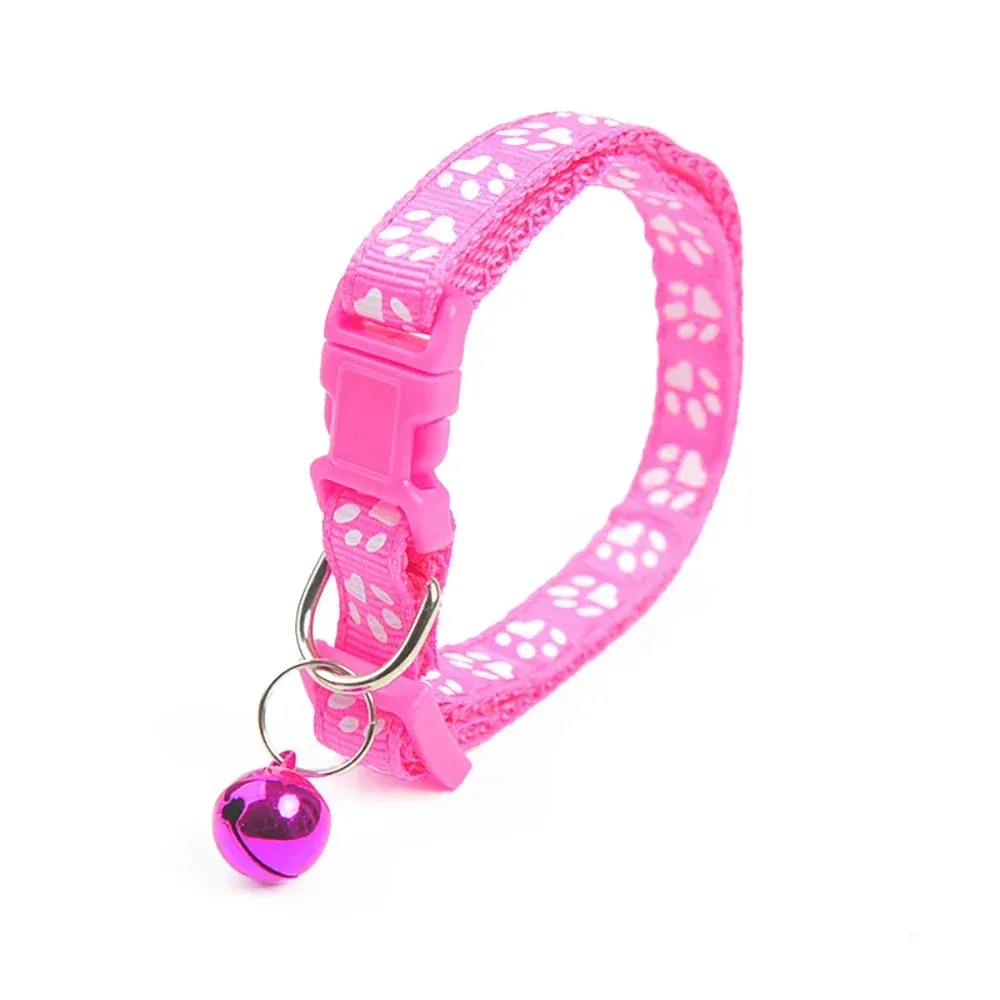 Adjustable Reflective Pet Collar with Bell for Puppies and Kittens