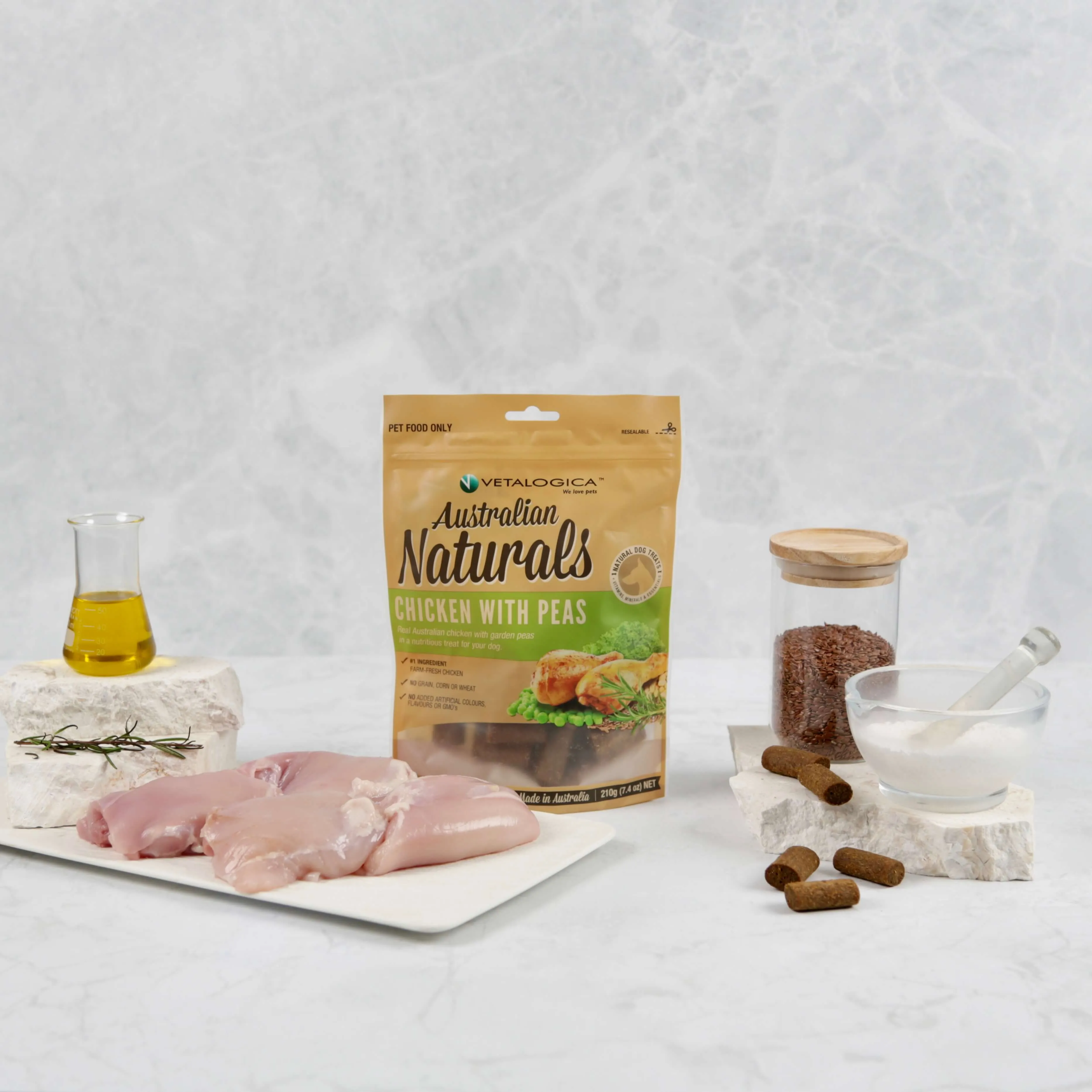 Australian Naturals Chicken with Peas Treats for Dogs 210g