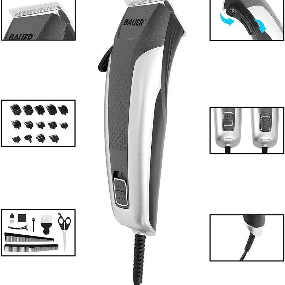 Bauer Professional Hair Clipper Travel Set & Grooming Kit for Men