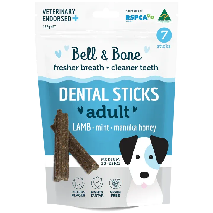 Bell and Bone Dental Sticks Lamb Mint and Manuka Honey for Medium Dogs 182g^^^