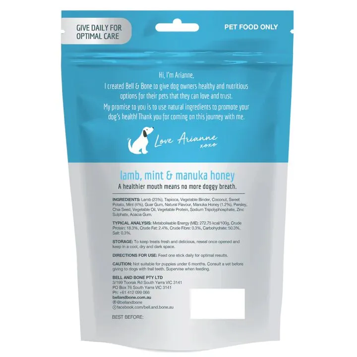 Bell and Bone Dental Sticks Lamb Mint and Manuka Honey for Medium Dogs 182g^^^