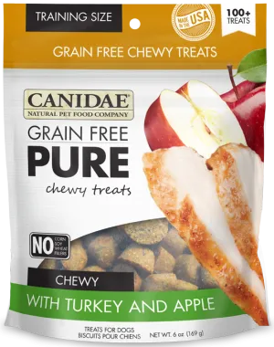 Canidae Grain Free PURE Chewy Training Treats with Turkey and Apple Dog Treats