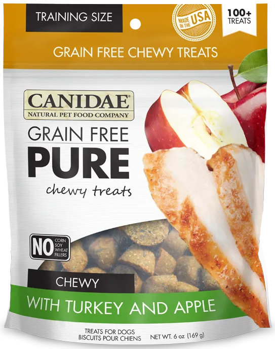 Canidae Grain Free PURE Chewy Training Treats with Turkey and Apple Dog Treats