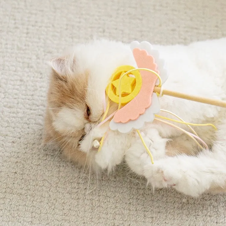 Cute Angle Teaser Wand Toy with Strings for Cats