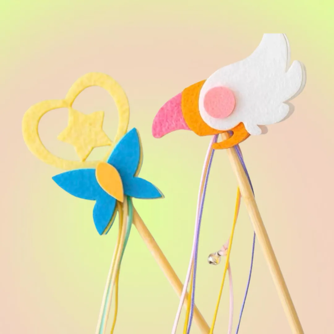 Cute Angle Teaser Wand Toy with Strings for Cats