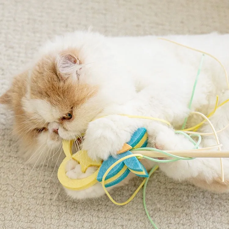 Cute Angle Teaser Wand Toy with Strings for Cats