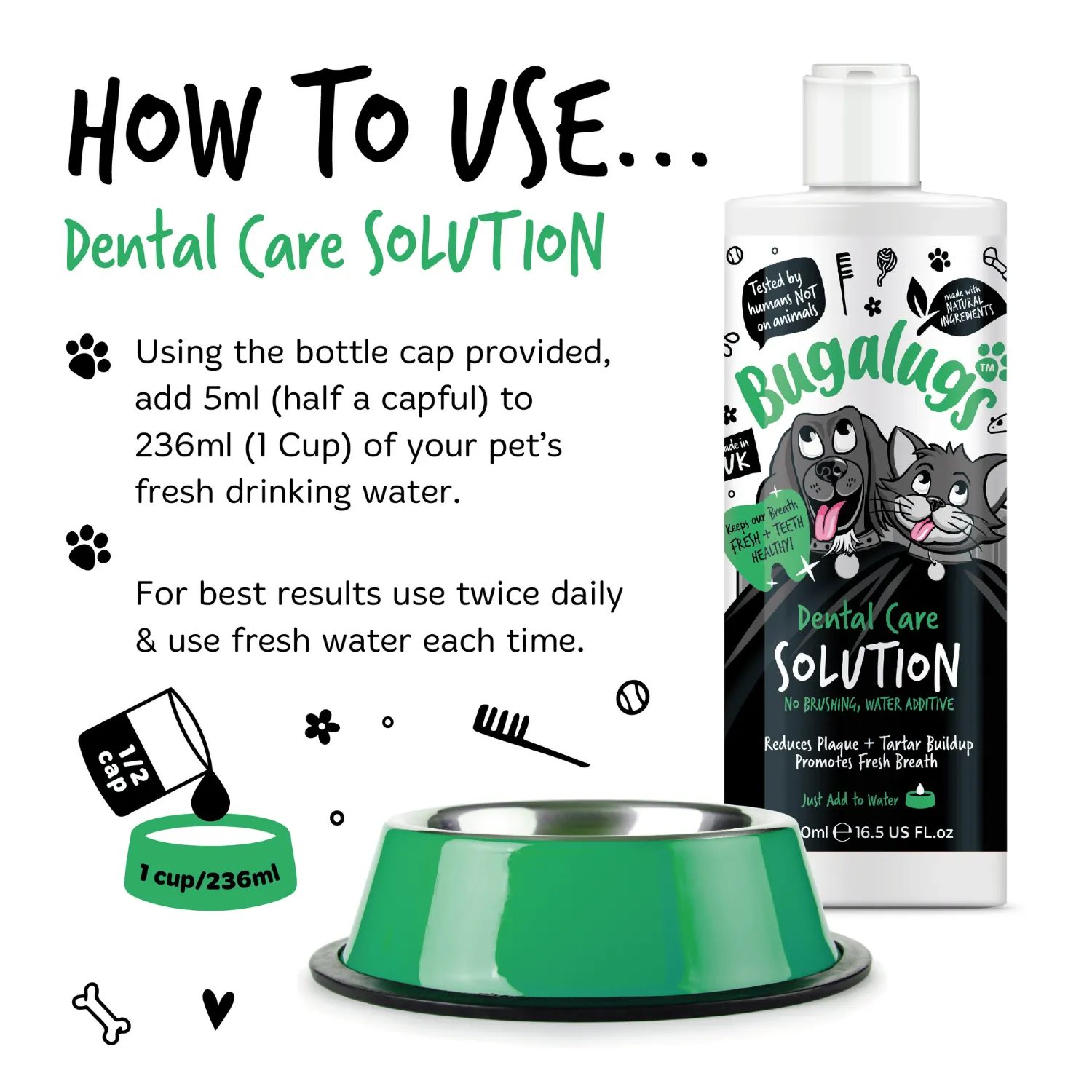 Dental Care Solution Water Additive for Dogs & Cats
