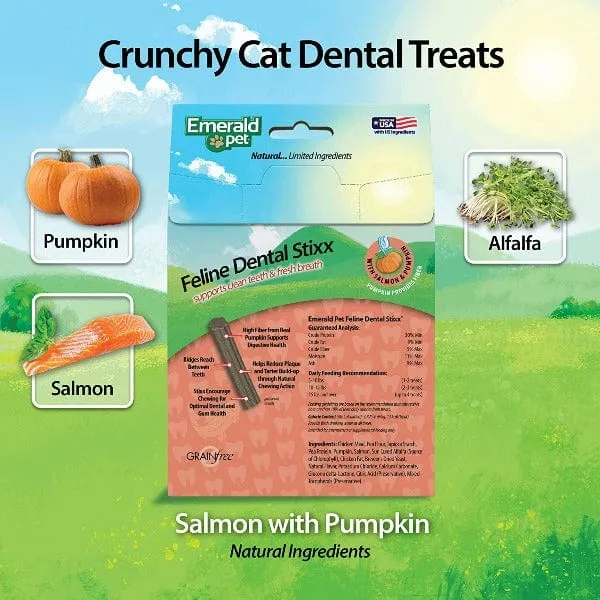 Emerald Pet Feline Dental Stixx Salmon & Pumpkin