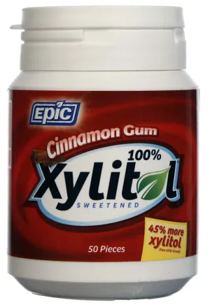 EPIC DENTAL - Xylitol Sweetened Cinnamon Gum - 50 Pieces