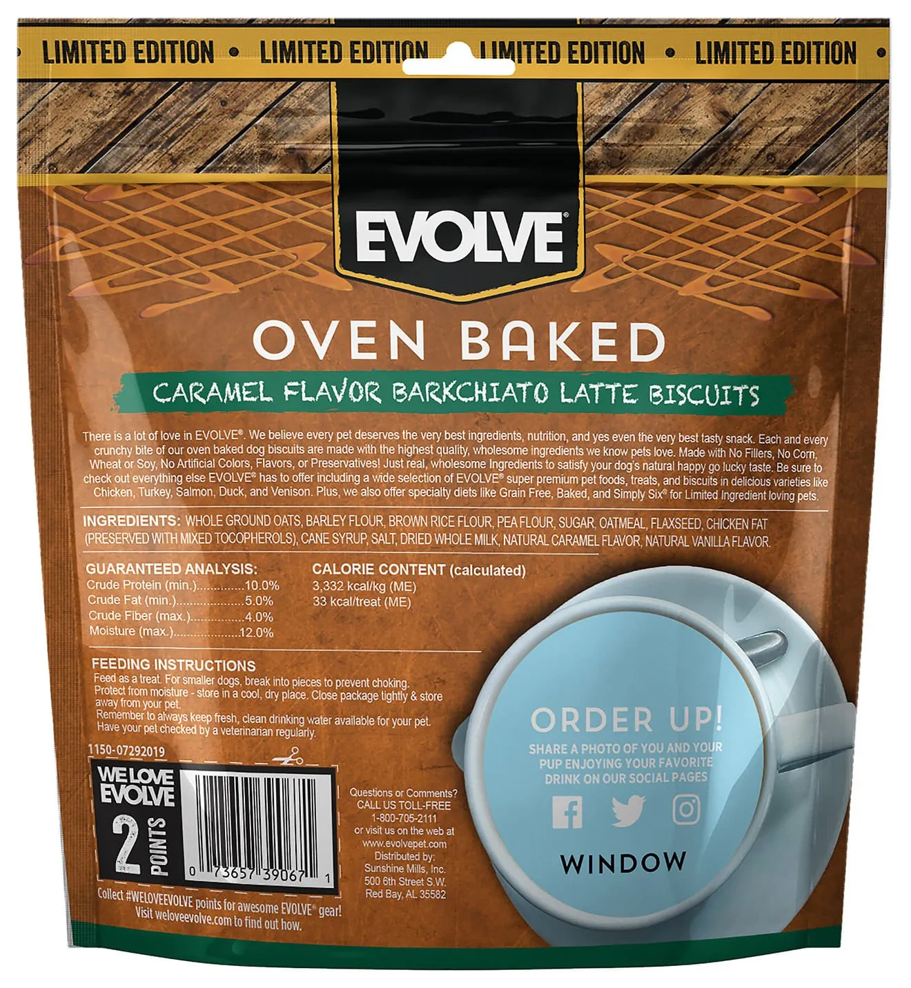 Evolve Limited Edition Caramel Flavor Barkchiato Latte Biscuits