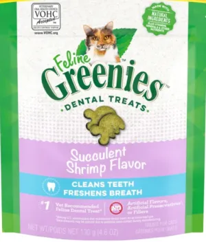 FELINE GREENIES Succulent Shrimp Flavored Dental Treats