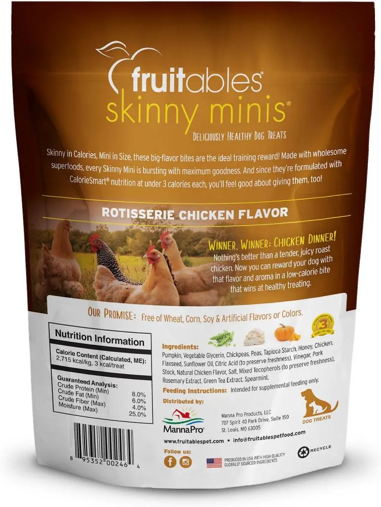 Fruitables Skinny Minis Rotisserie Chicken Flavor Soft & Chewy Dog Treats (5-oz)