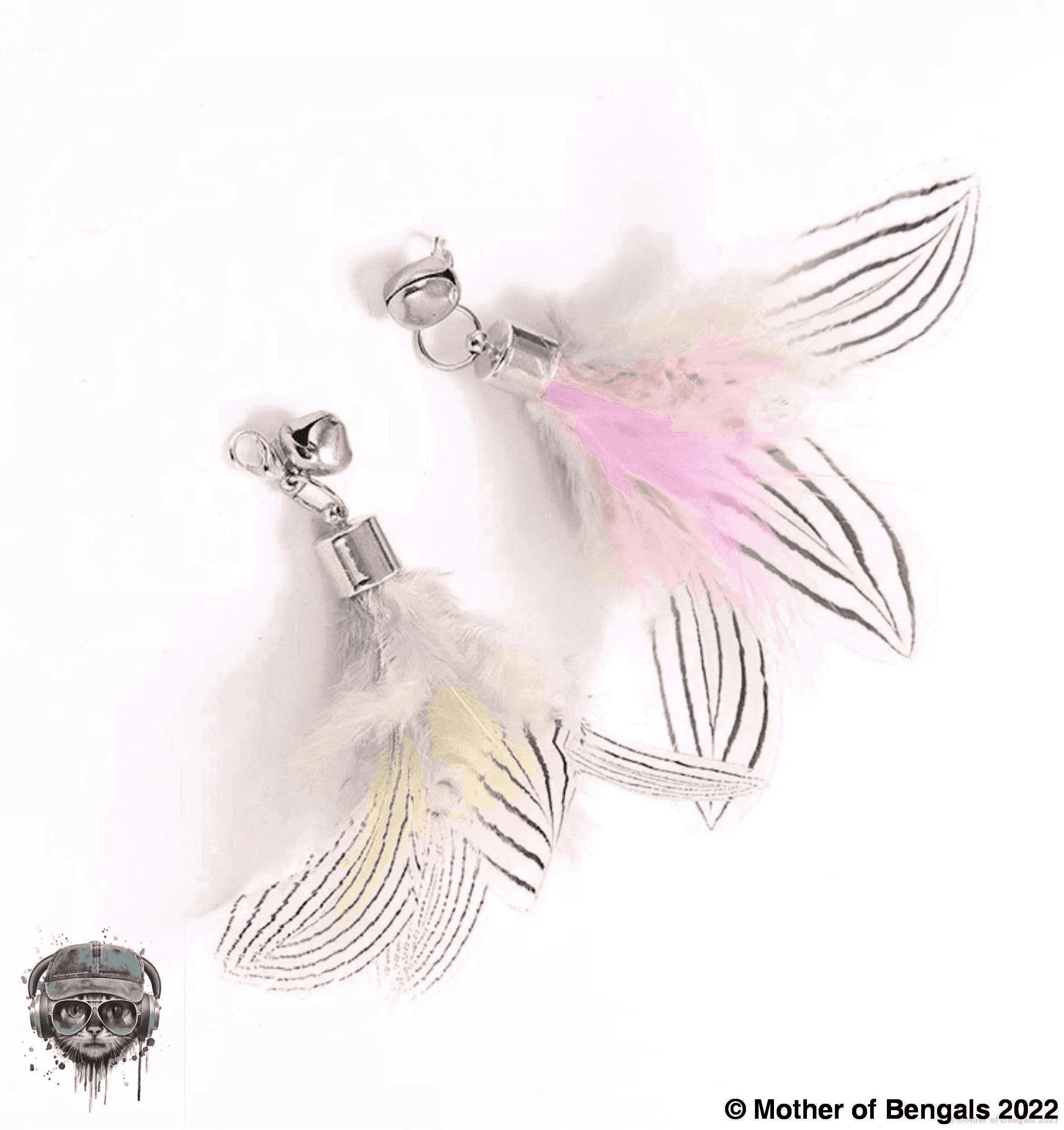 Furprize! 4 pc Feather Jellyfish Wand Cat Toy and exotica refill