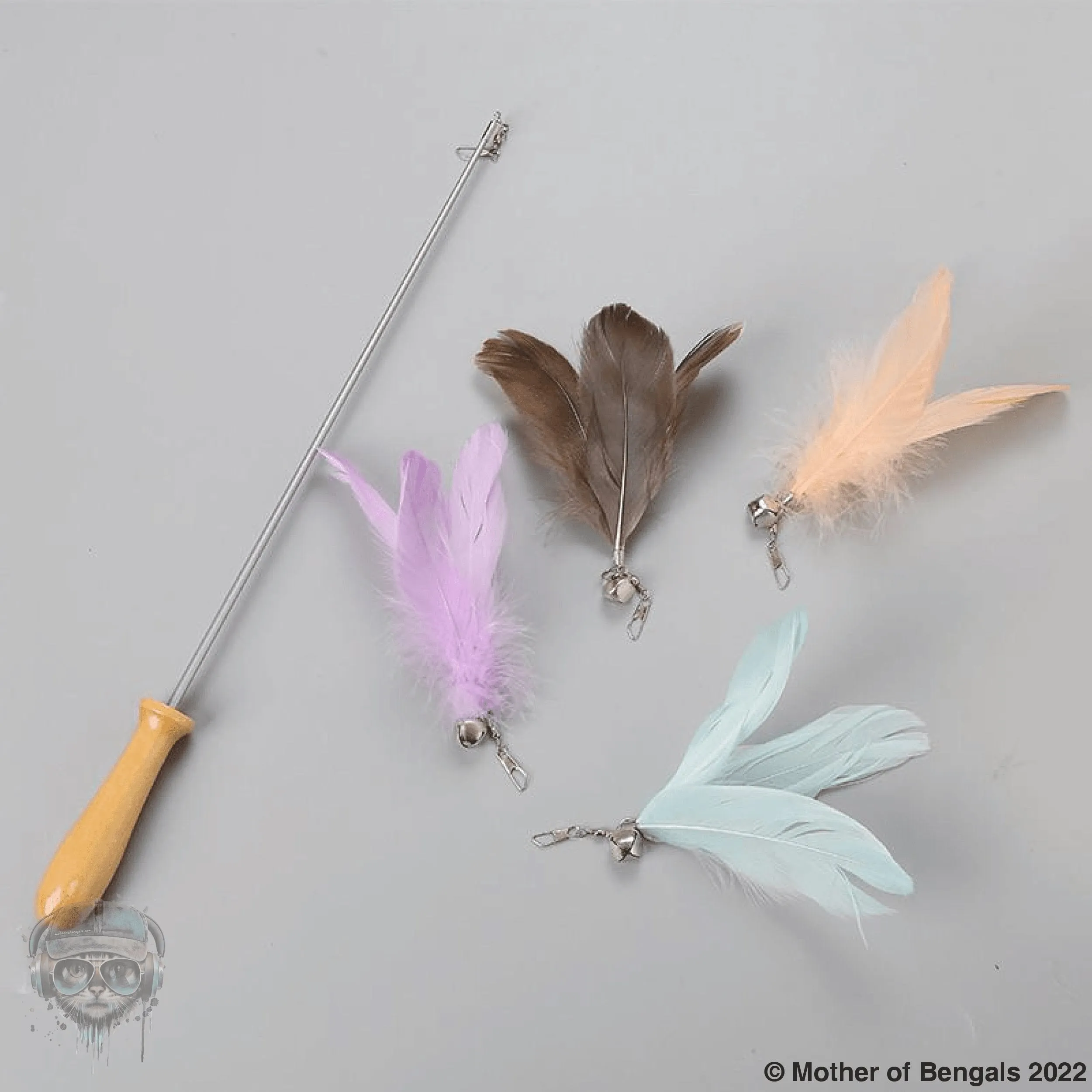 FurPrize! Karmas, Silver Series,  5 pc Teaser Wand 🎣 with feather refill set
