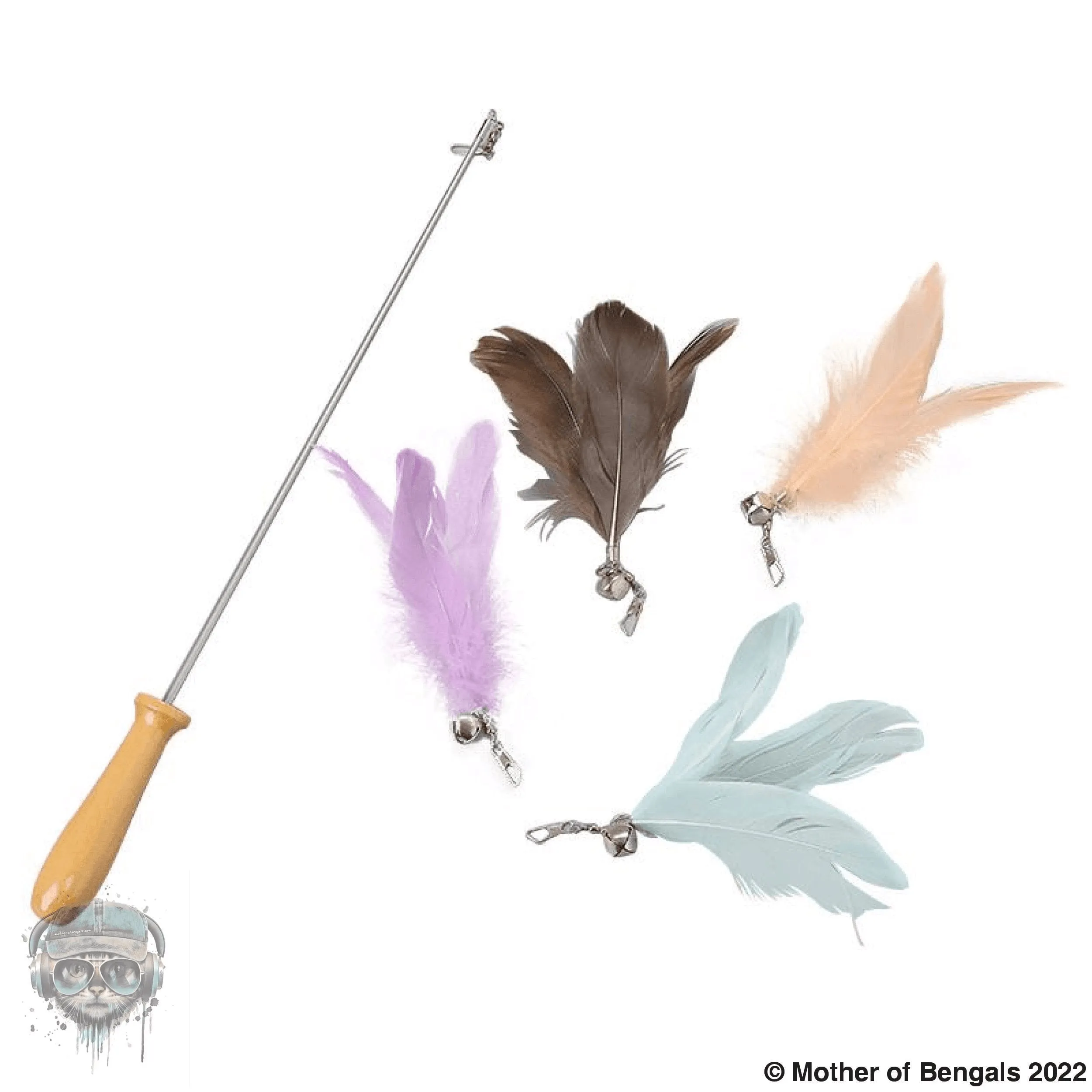 FurPrize! Karmas, Silver Series,  5 pc Teaser Wand 🎣 with feather refill set