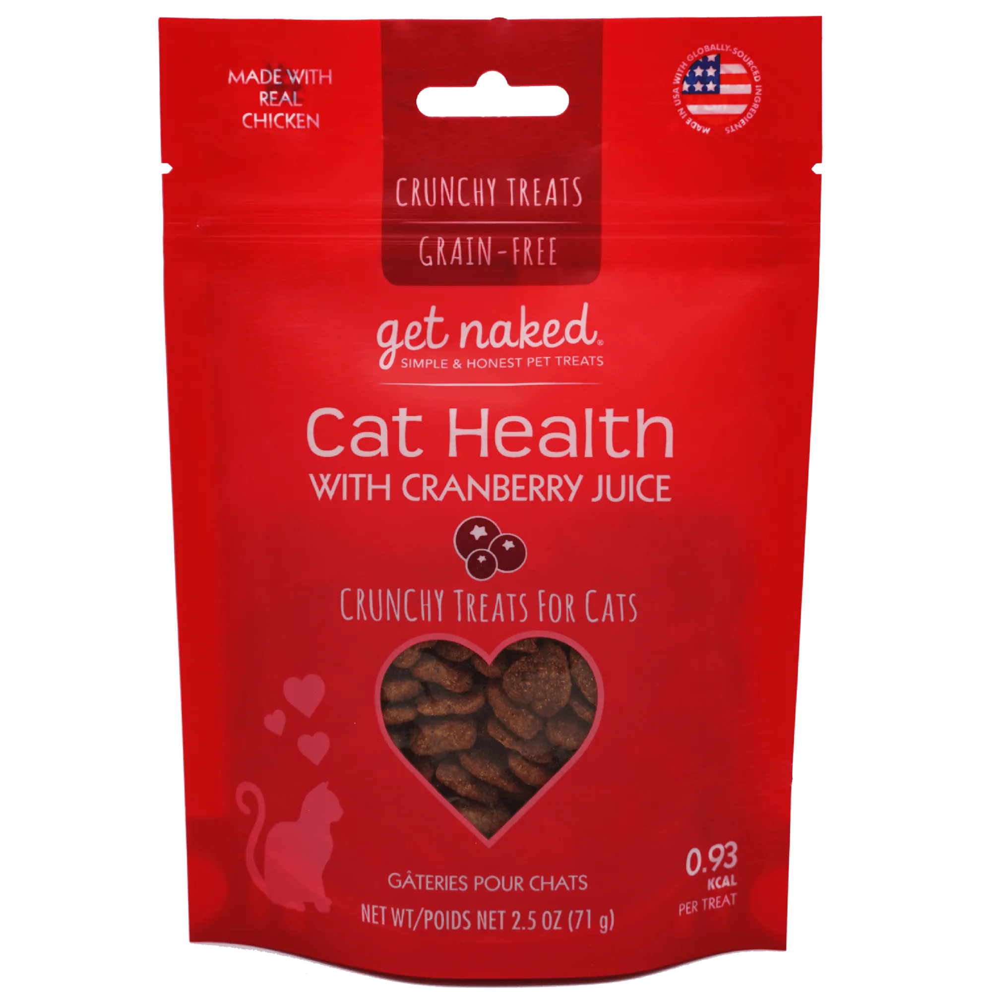 Get Naked Cat Health with Cranberry Juice Crunchy Treats (2.5-oz)