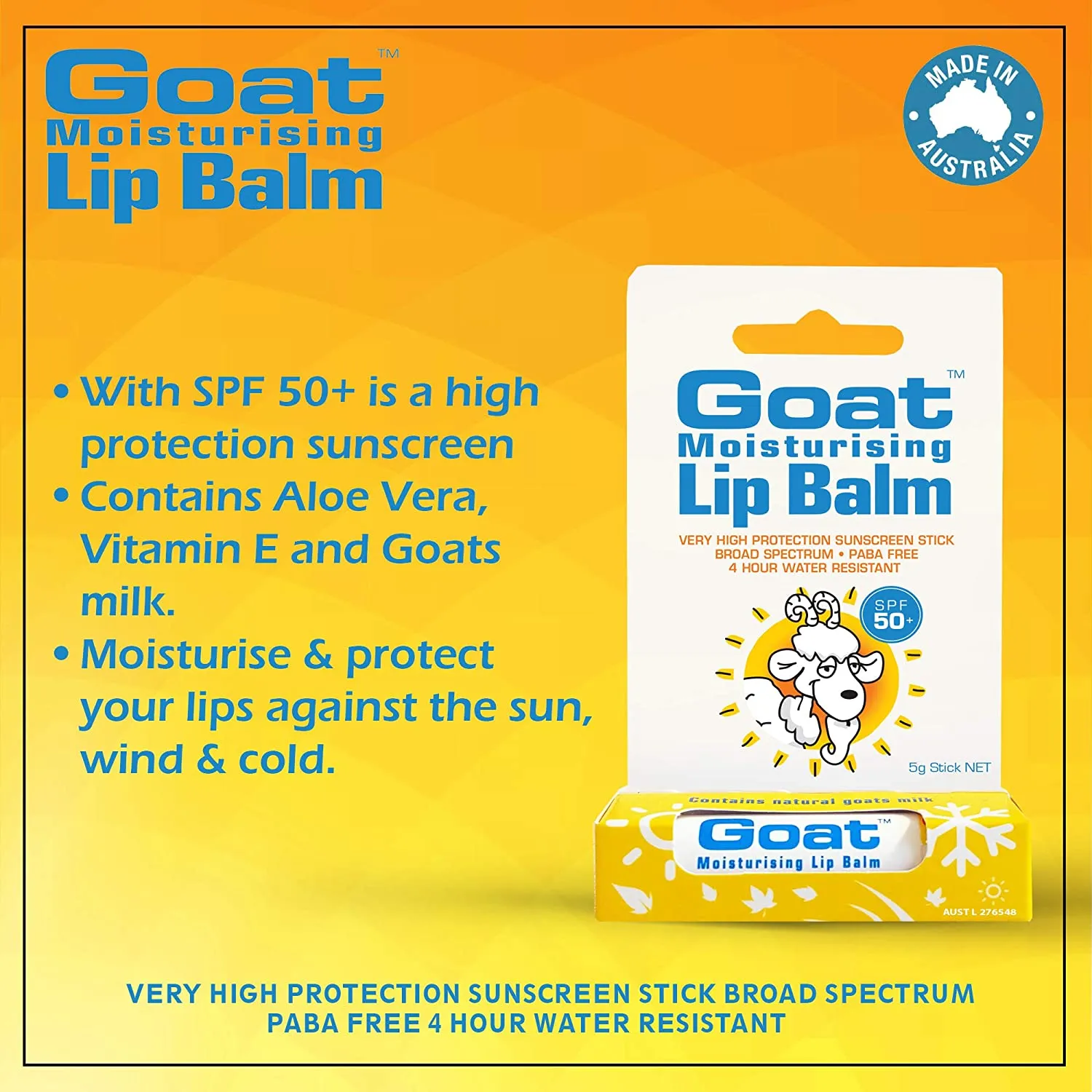 Goat Range Goat Moisturising Lip Balm SPF 50  5g