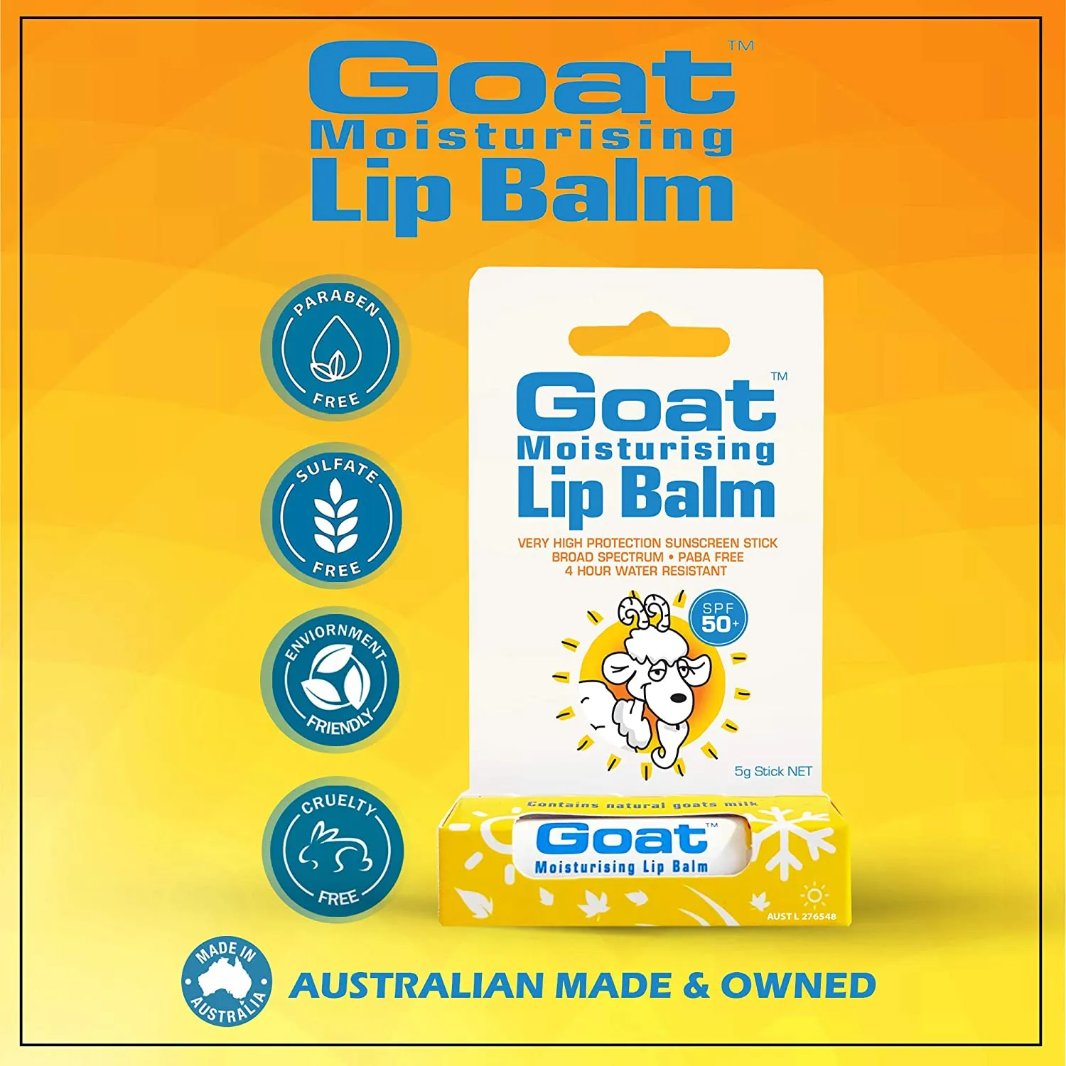 Goat Range Goat Moisturising Lip Balm SPF 50  5g