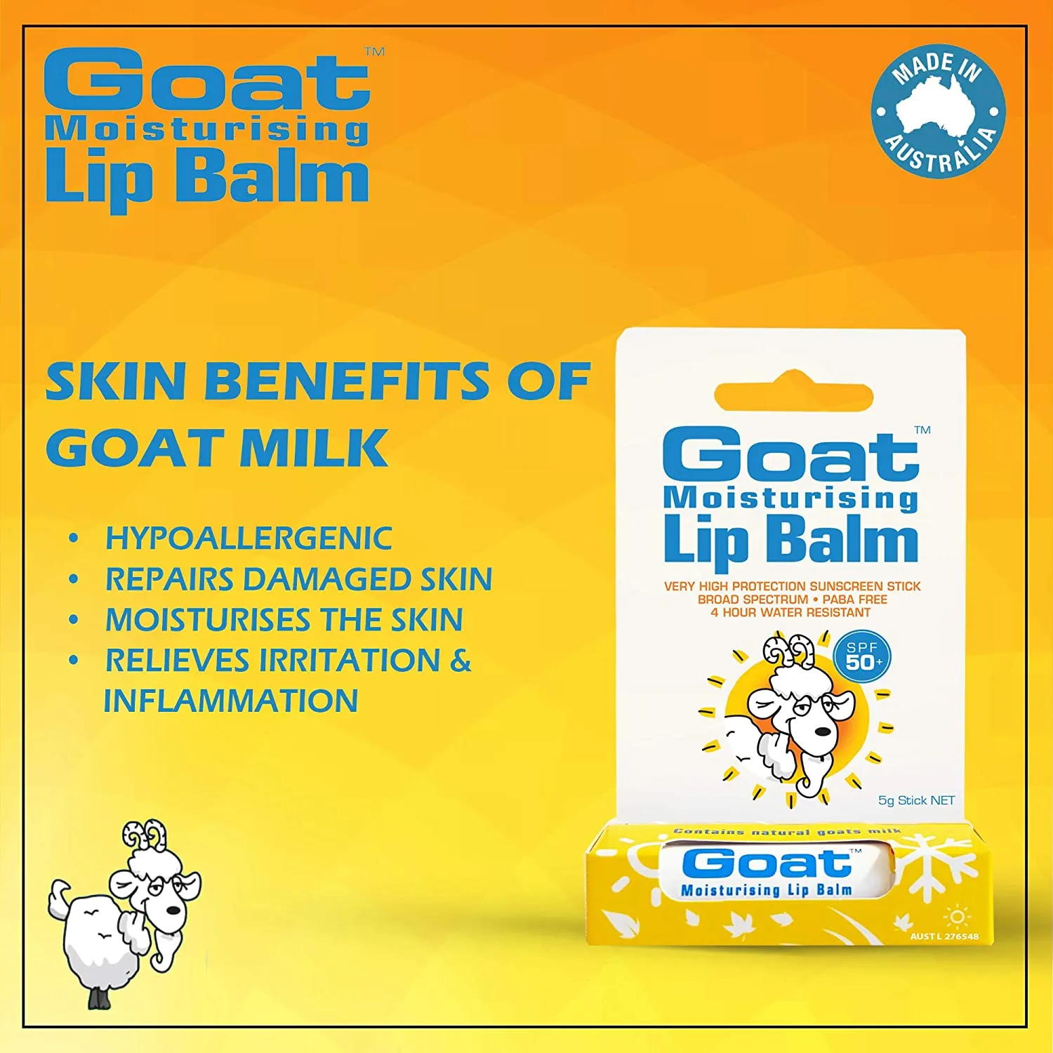 Goat Range Goat Moisturising Lip Balm SPF 50  5g