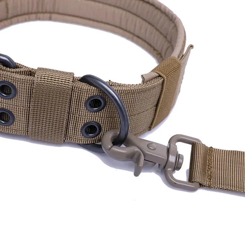 Heavy Duty Tactical Dog Collar – Adjustable Reflective Military-Grade Nylon for Training and Protection