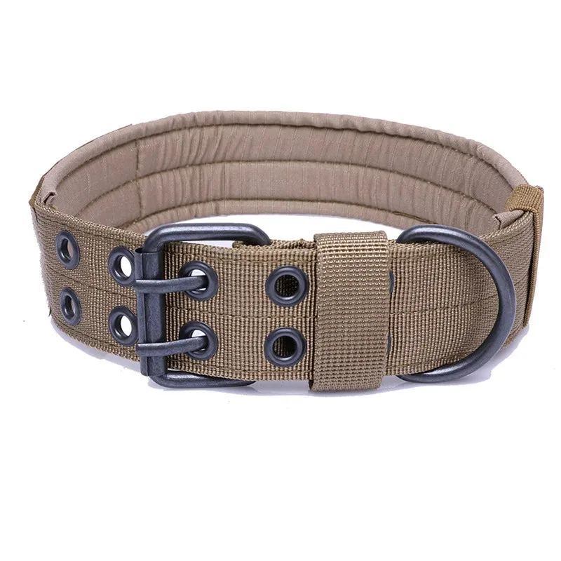 Heavy Duty Tactical Dog Collar – Adjustable Reflective Military-Grade Nylon for Training and Protection