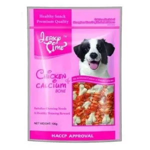 Jerky Time Chicken & Calcium Bone 100g Dog Treats