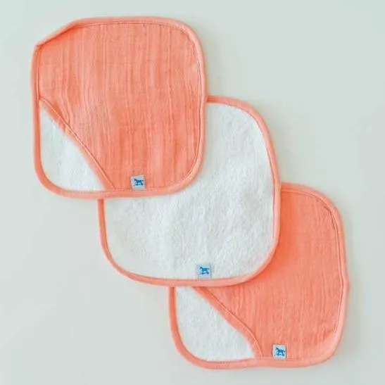 Little Unicorn Washcloth Set - Coral