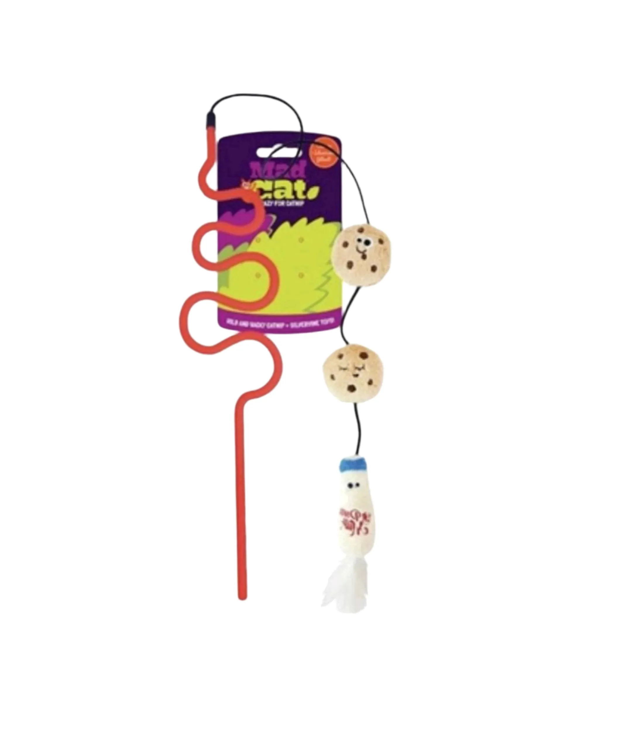 Mad Cat® Cookies and Milk Wand CAT TOY w/Catnip