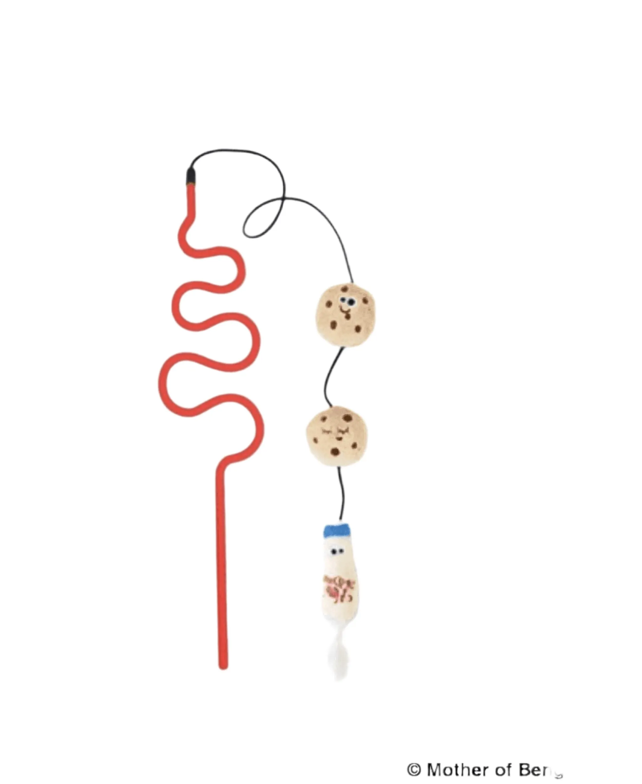 Mad Cat® Cookies and Milk Wand CAT TOY w/Catnip