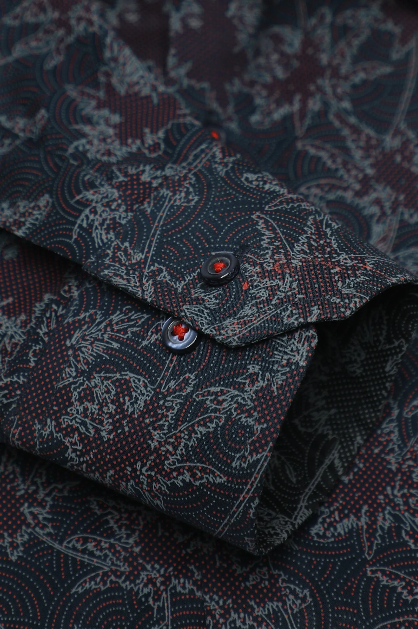 Navy Blue Printed Casual Milano Shirt