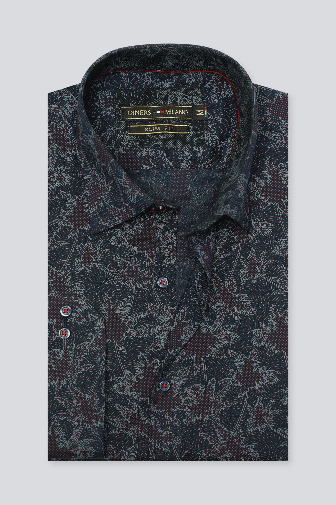 Navy Blue Printed Casual Milano Shirt