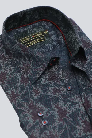 Navy Blue Printed Casual Milano Shirt