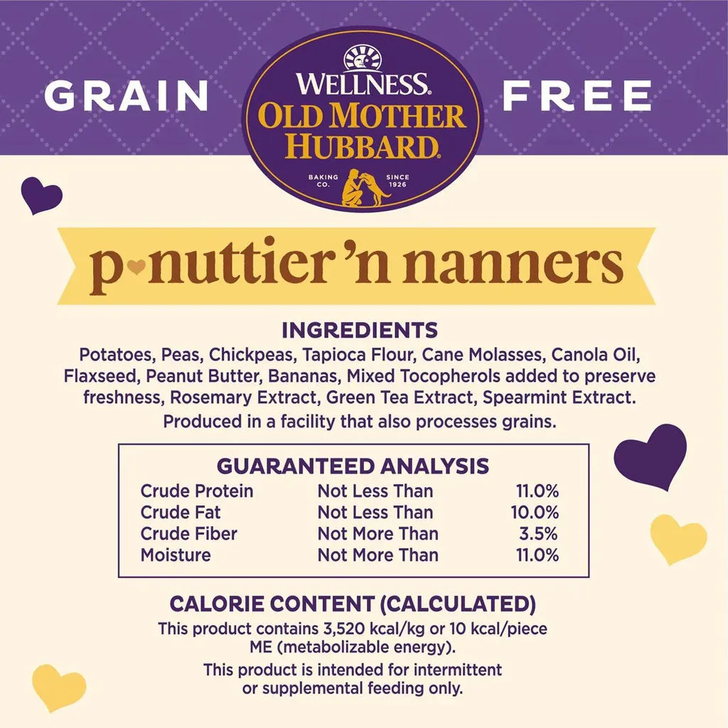 Old Mother Hubbard Grain-Free Mini P-Nuttier 'N Nanners Peanut Butter & Banana Flavored Dog Treats, 16-oz