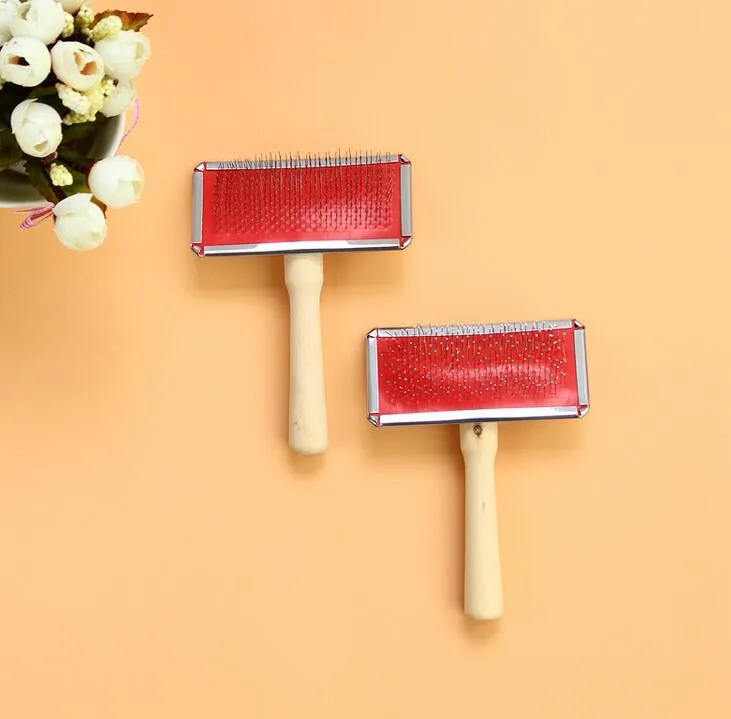 Pet's Needle Comb With Wooden Handle