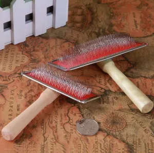 Pet's Needle Comb With Wooden Handle