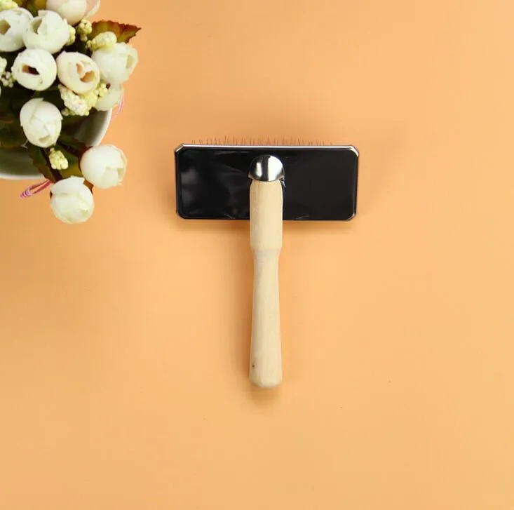 Pet's Needle Comb With Wooden Handle