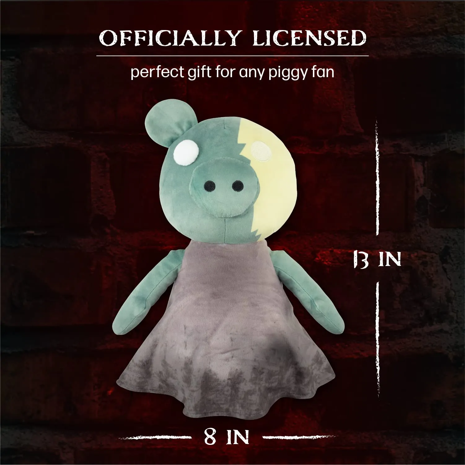 PIGGY ZomPiggy Plush Stuffed Animal Toy with Light Up Eye and Sounds, 13"