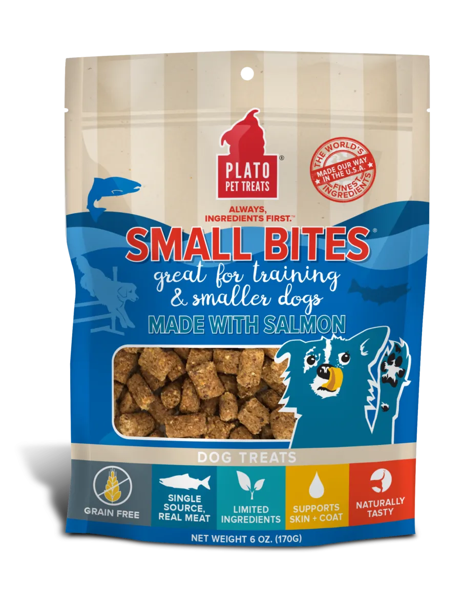 Plato Small Bites Salmon Meaty Morsel Dog Treats