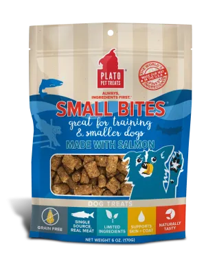 Plato Small Bites Salmon Meaty Morsel Dog Treats